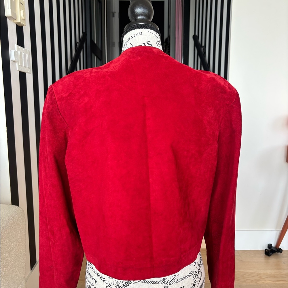 Genuine Danier - Red Women's Blazer with Black Embroidery - Picture 4 of 5